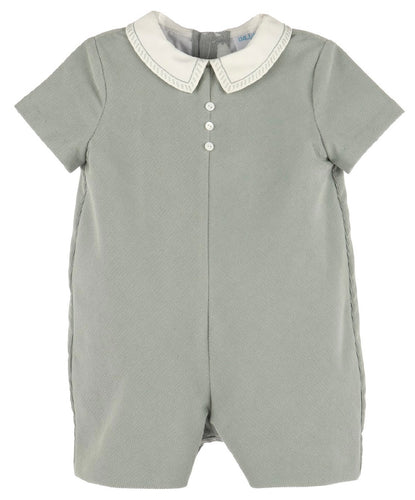 Luli & Me Cozy Cord Boy Romper-Green