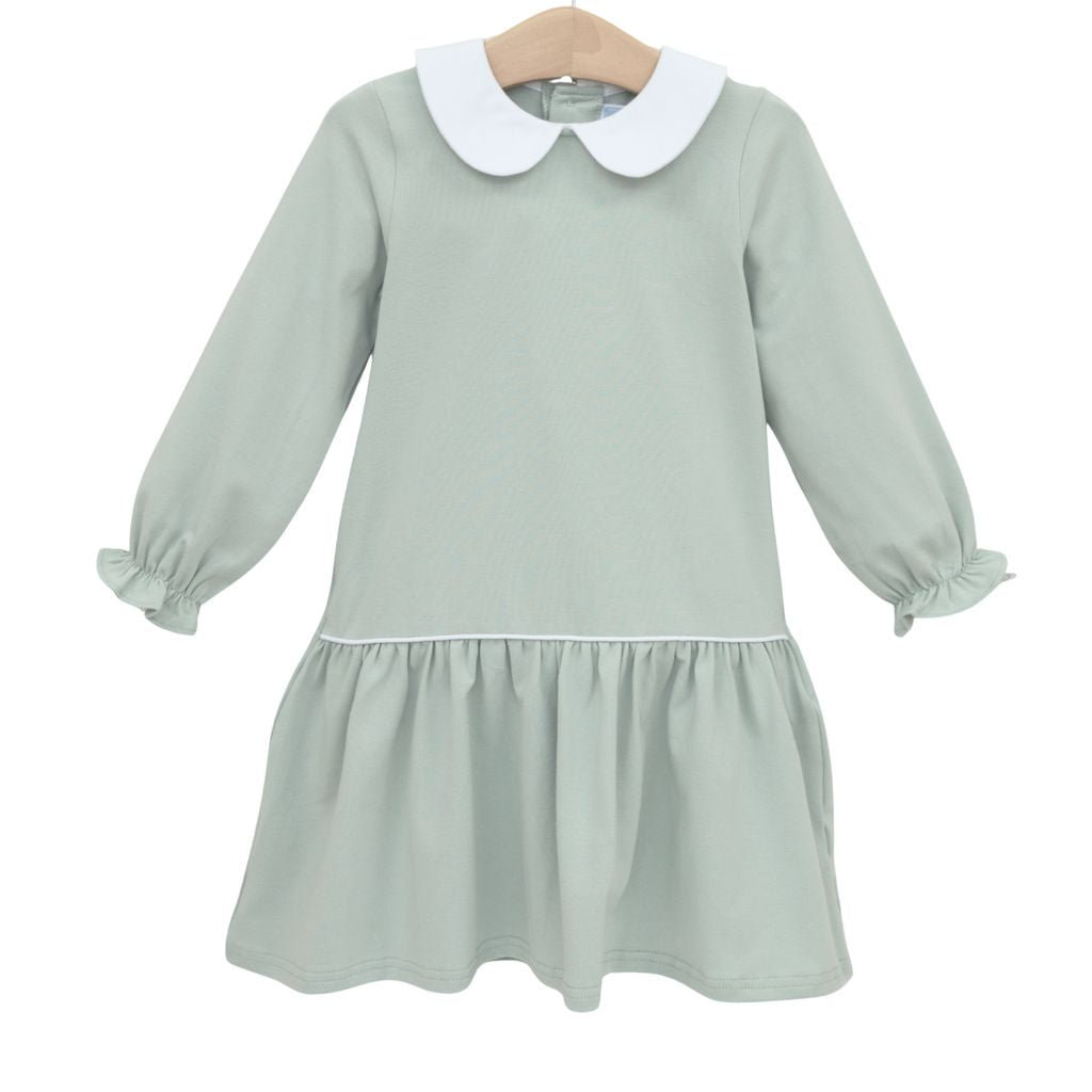 Trotter Street Katherine Drop Waist Dress-Sage Green