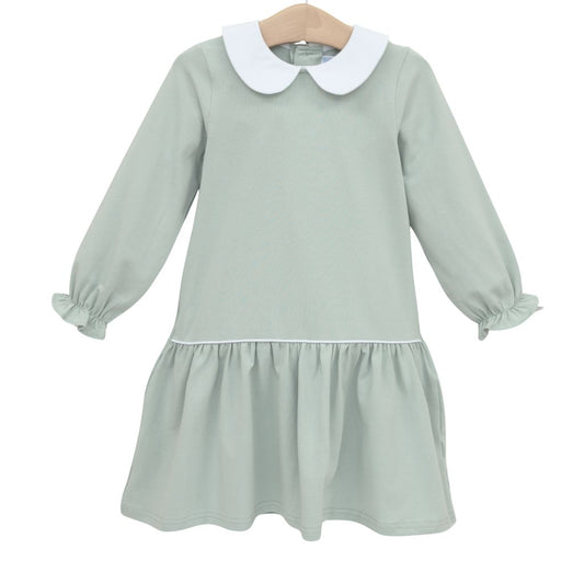 Trotter Street Katherine Drop Waist Dress-Sage Green