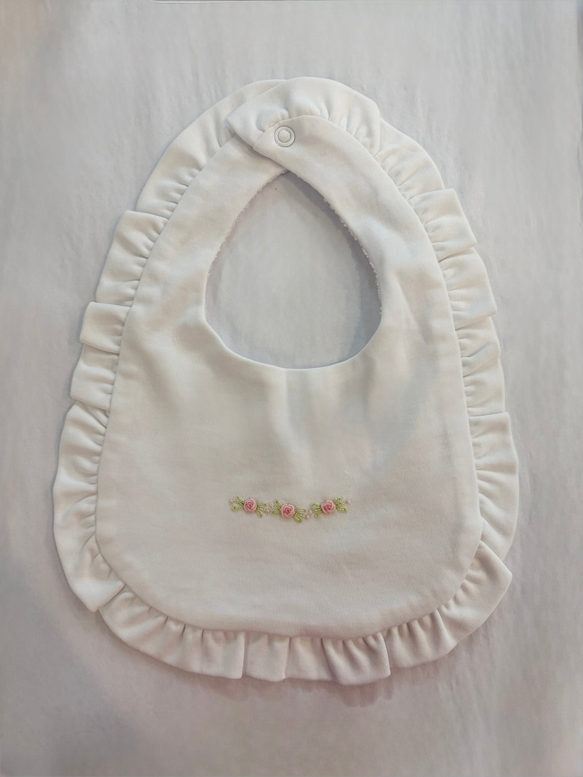BCC Sweet Roses Pink Ruffled Bib