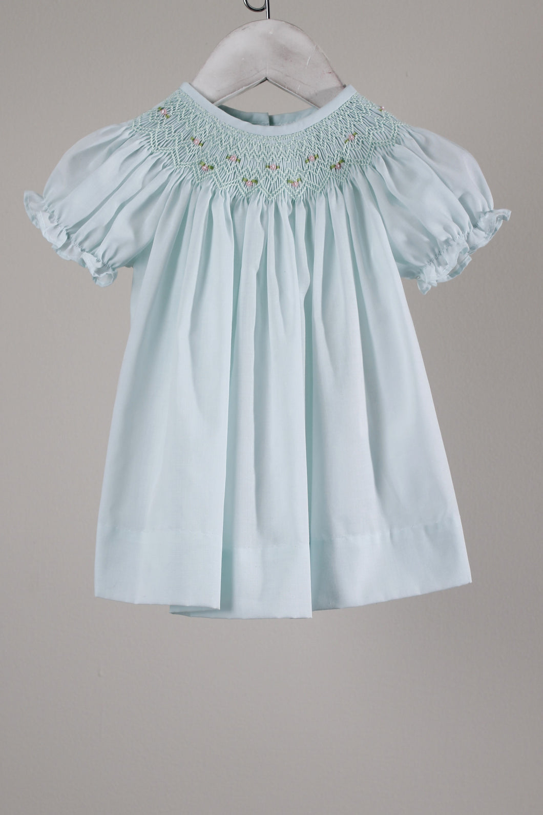 Baby Blessings Smocked Bishop Dress w/ Bonnet-Mint