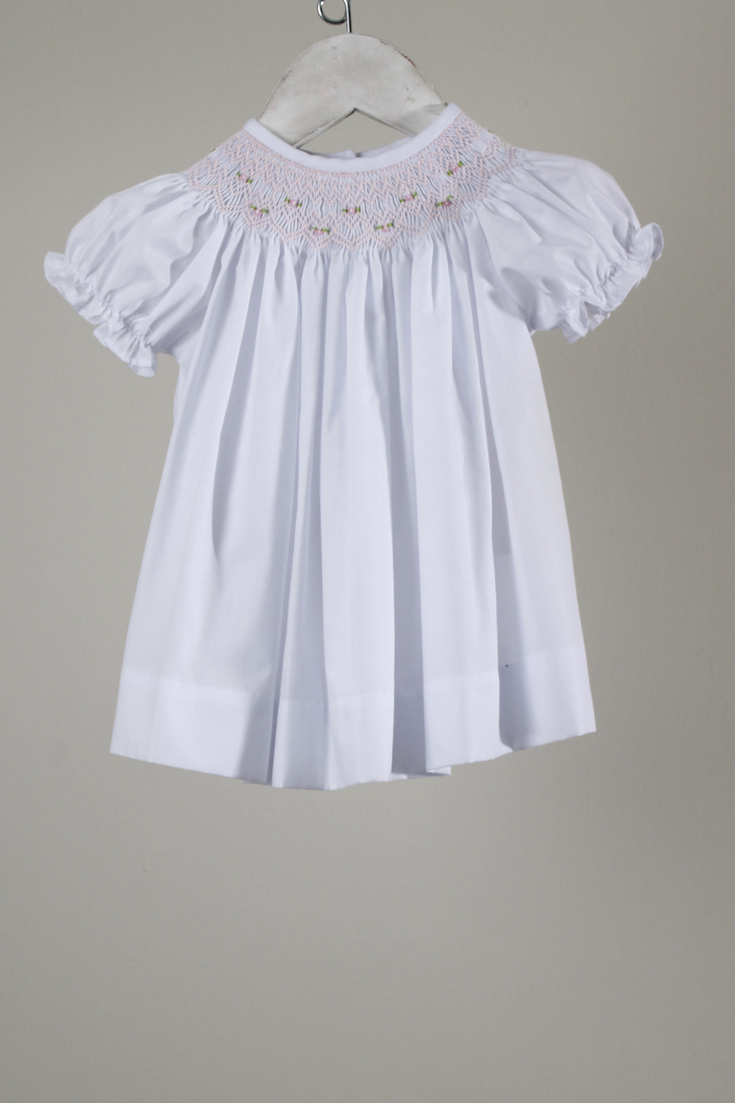 Baby Blessings Smocked Bishop Dress w/ Bonnet-White