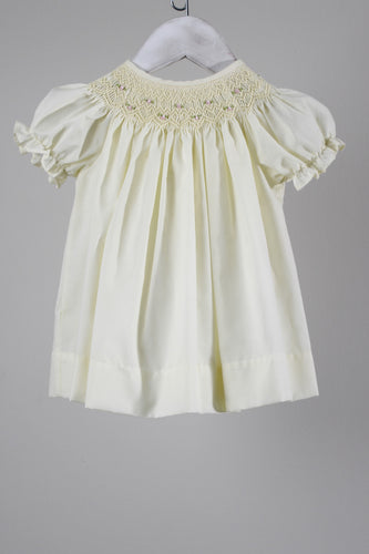 Baby Blessings Smocked Bishop Dress w/ Bonnet-Yellow