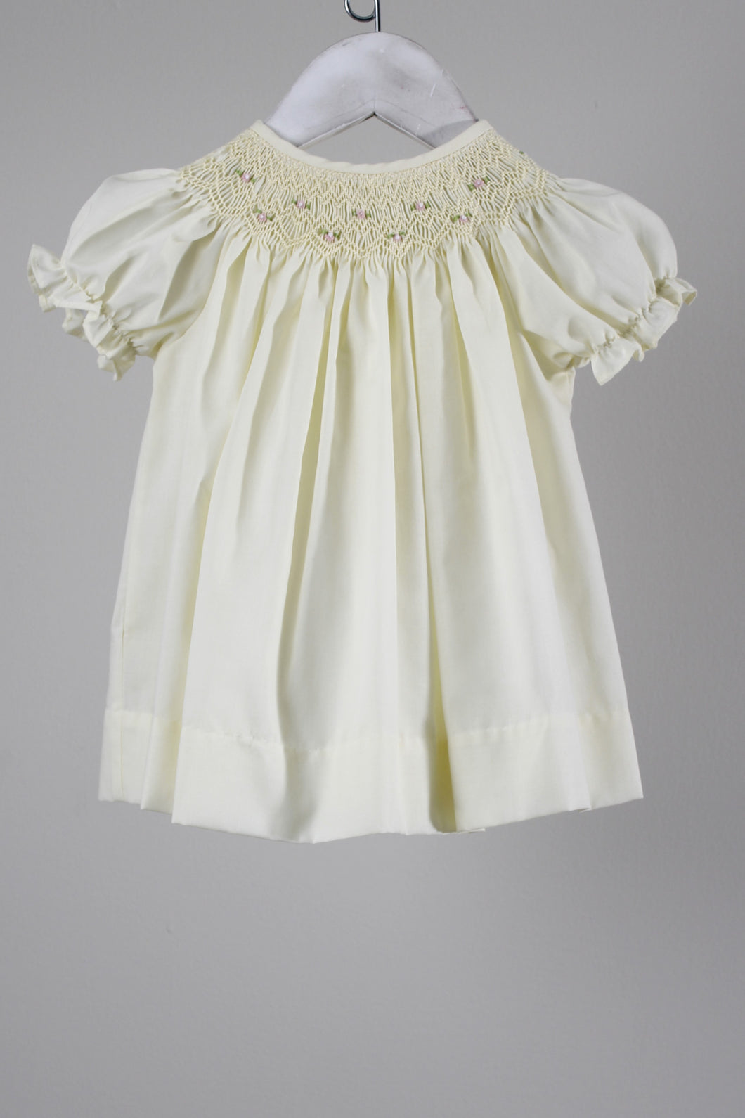 Baby Blessings Smocked Bishop Dress w/ Bonnet-Yellow