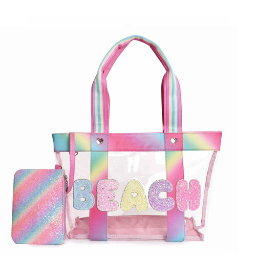OMG Beach Clear Tote Bag w/ Pouch