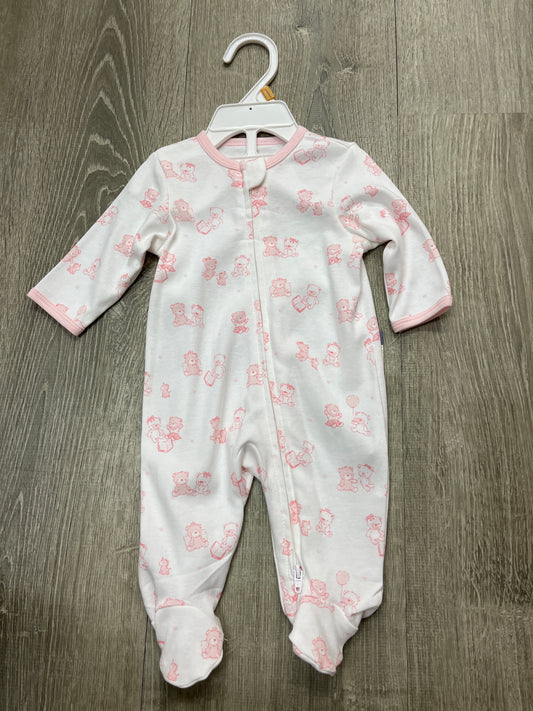 Little Me Pink Print Bear Footie