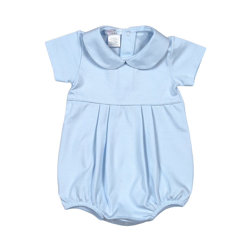 Baby Loren Blue Collared Pima Bubble