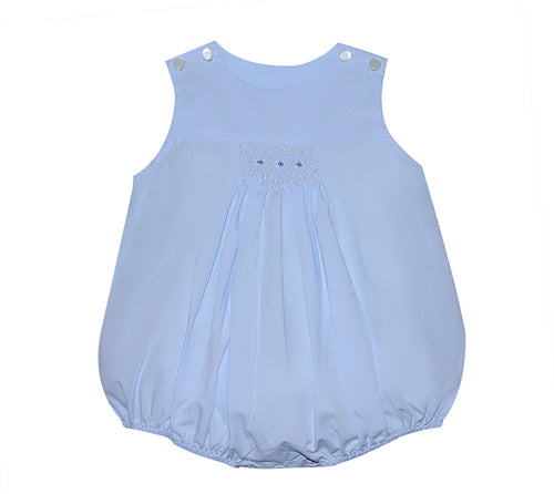 RN Dallas Blue Center Smocked Boy Bubble