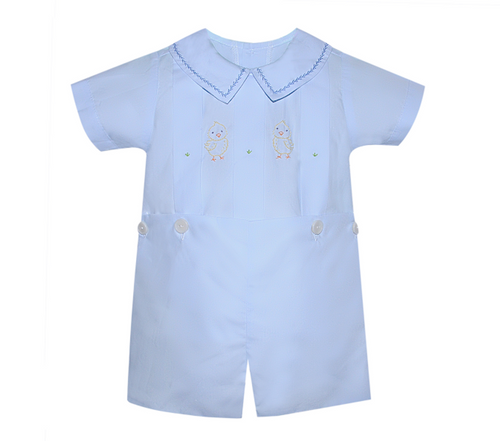 RN Little Chicks Blue Button Suit