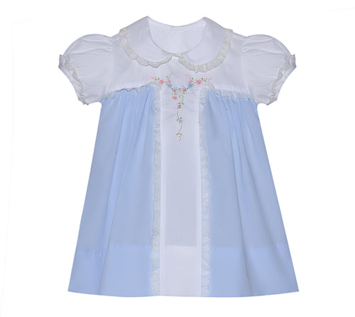 Baby Sen Sophia Blue Lace/Embroidery Dress