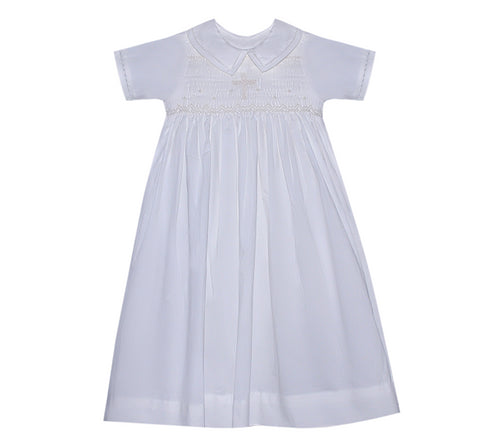 RN Riley Boy Smocked Baptism Gown