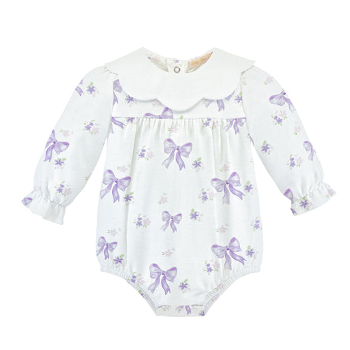 BCC Lavender Bows Bubble w/Scalloped Collar