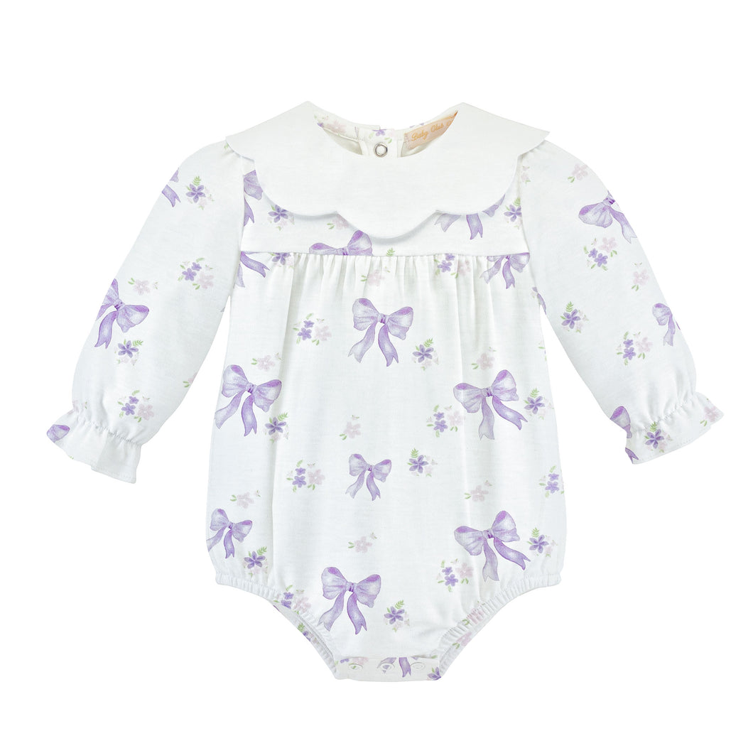BCC Lavender Bows Bubble w/Scalloped Collar
