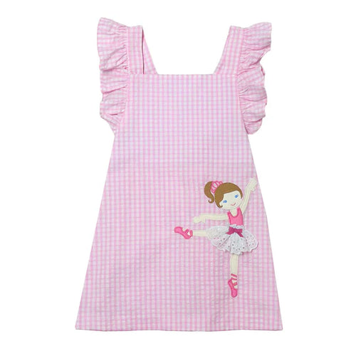 Zuccini Ballerina Pink Check Seersucker Dress