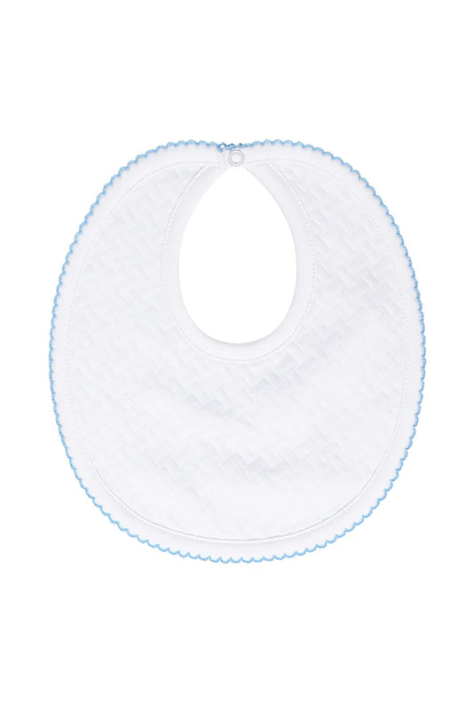 Nella Pima Basket Weave Bib-Blue Trim