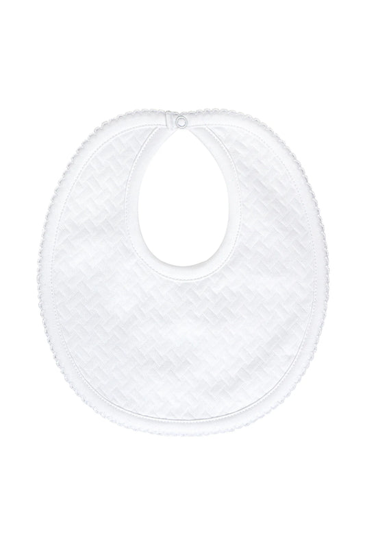 Nella Pima Basket Weave Bib-White Trim