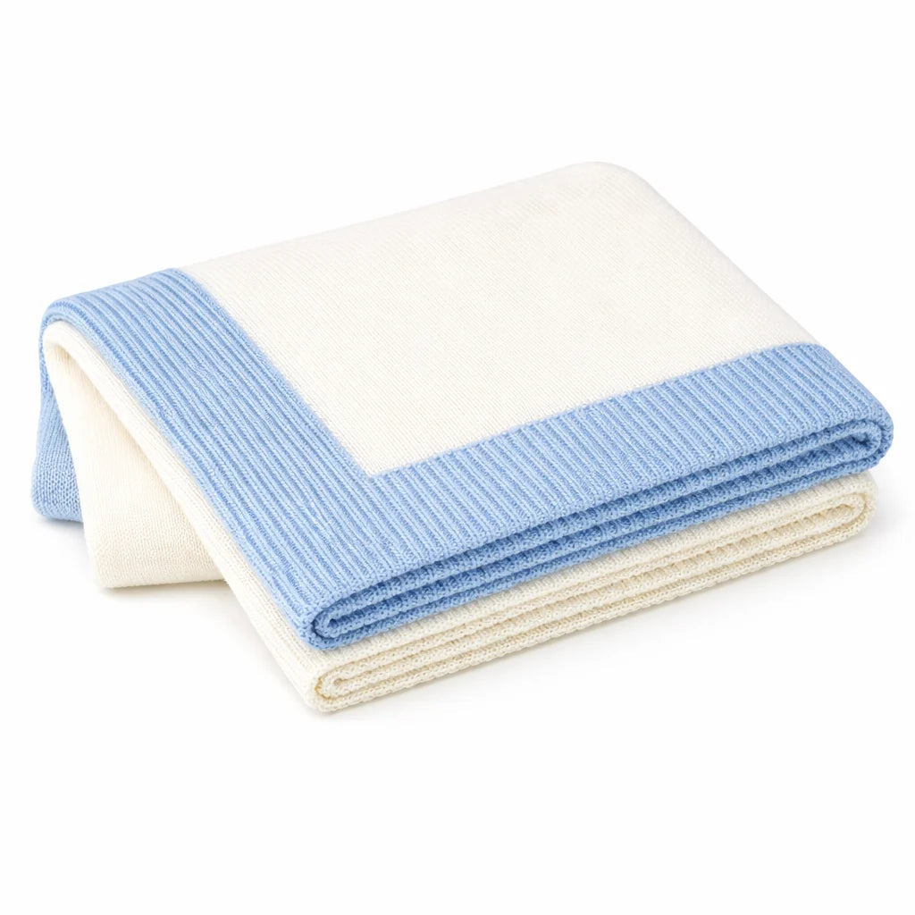 A Soft Idea Jersey Knit Blanket with Contrast Border