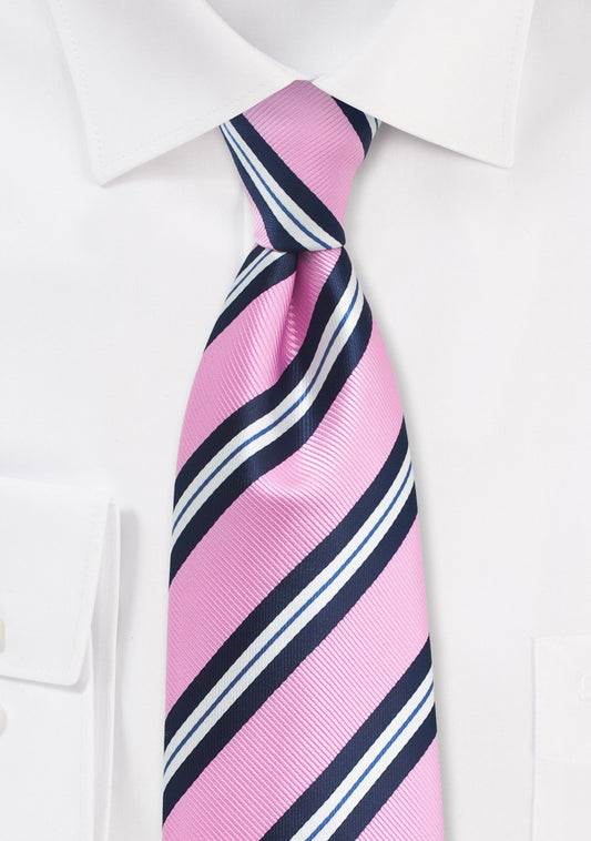 Bright Pink/Navy Tie
