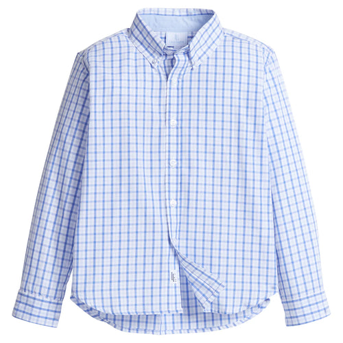 LE Button Down Shirt-Woodberry Blue Plaid