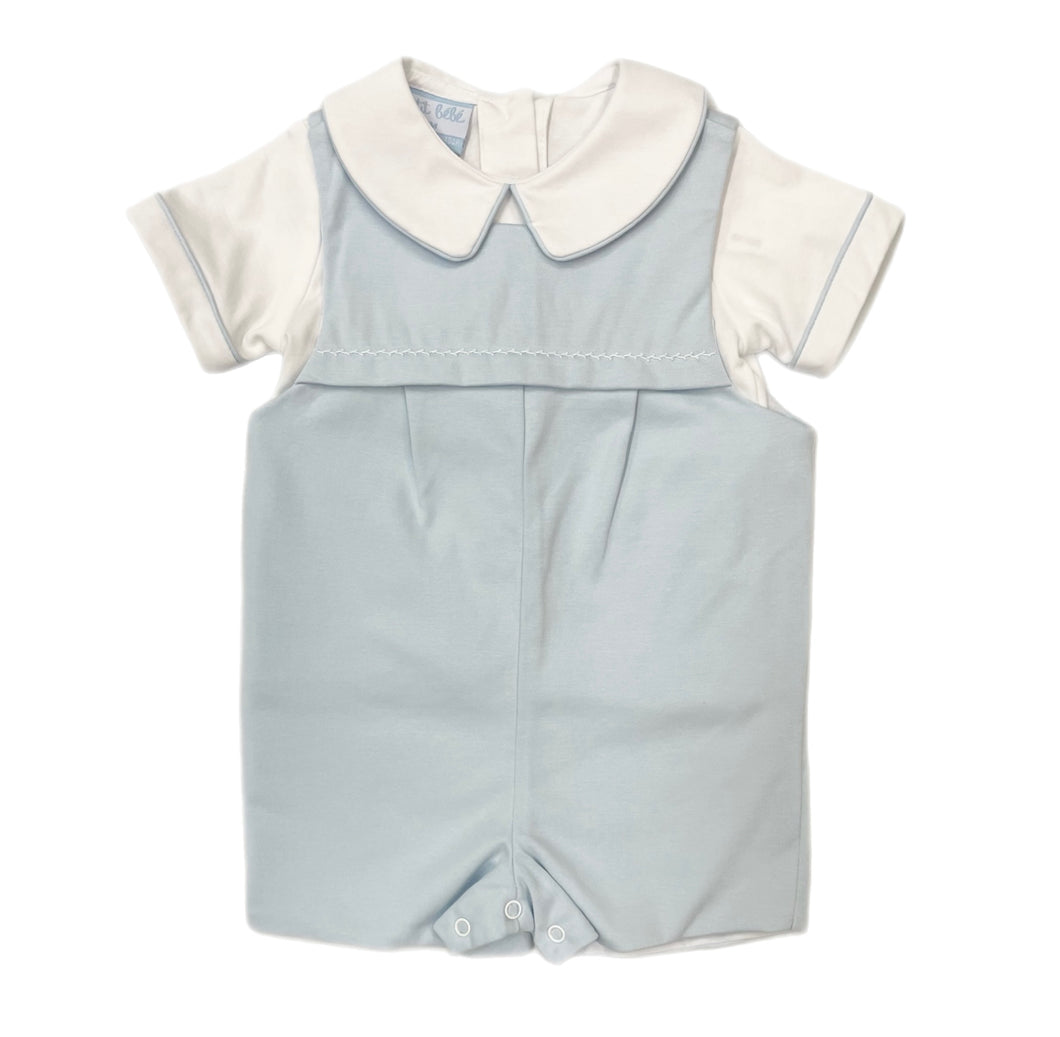 Petit Bebe Max Lt. Blue Knit Shortall w/ Shirt