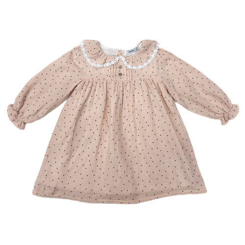 Babidu Muslin Star Dress-Peach