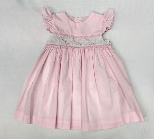 Luli & Me Combo Smocked Batista Dress-Pink