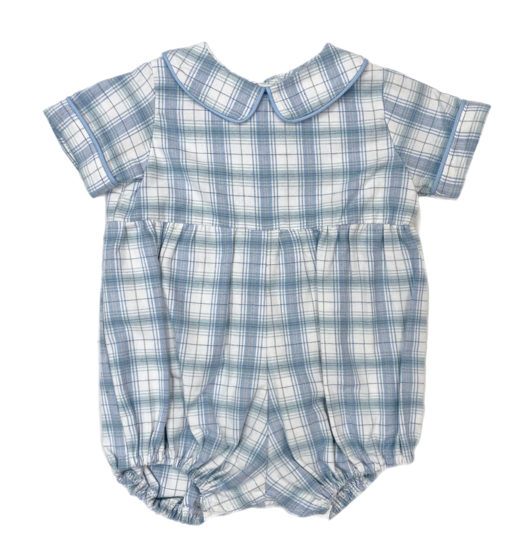 Funtasia Blue/Tan Plaid Romper