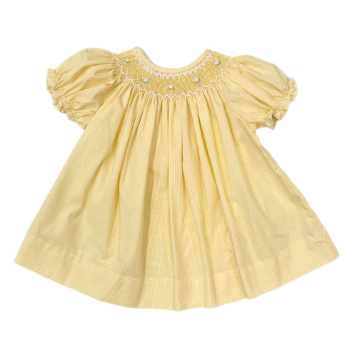 Baby Blessings Yellow Smocked Flower Dress