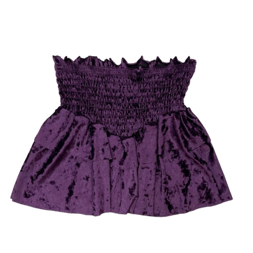Cheryl Purple Velvet Smocked Skirt