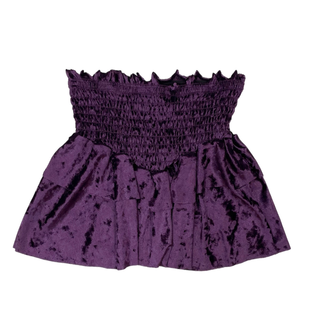 Cheryl Purple Velvet Smocked Skirt