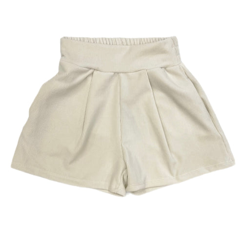 Good Girl Corduroy Pleated Short-Off White