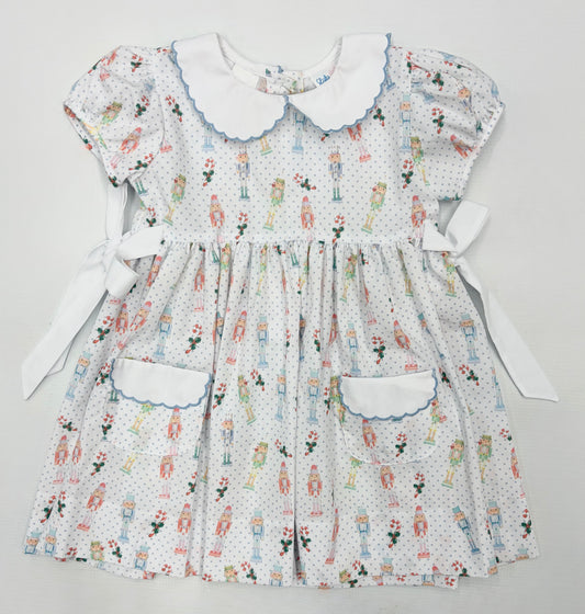 Lulu Bebe Nutcracker Basic Waist Dress w/ White Collar
