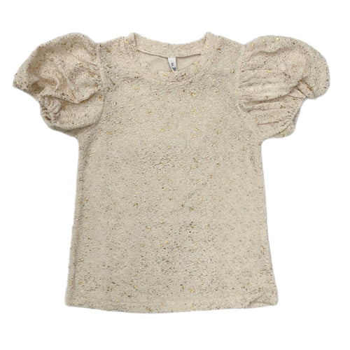 ML Kids Bubble Sleeve Foil Flake Top-Ivory