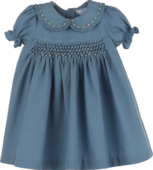 Luli & Me Fall Garden Dress-Deep Blue