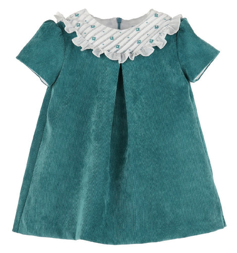 Luli & Me Randalls Bib Dress-Teal