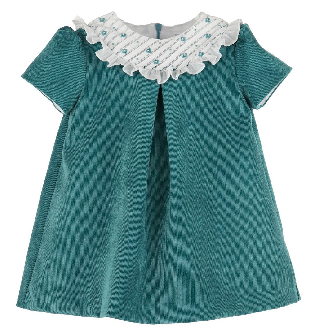 Luli & Me Randalls Bib Dress-Teal