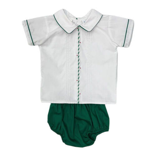 Lulu Bebe Champ Embroidered Bloomer Set-White