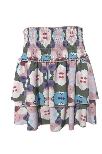 Pleat Scottie Skirt-Teal Ink Blot
