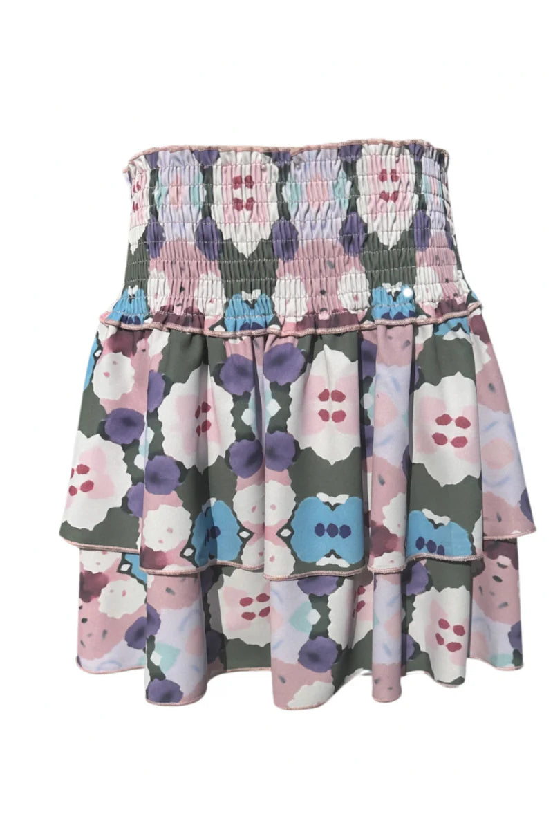 Pleat Scottie Skirt-Teal Ink Blot