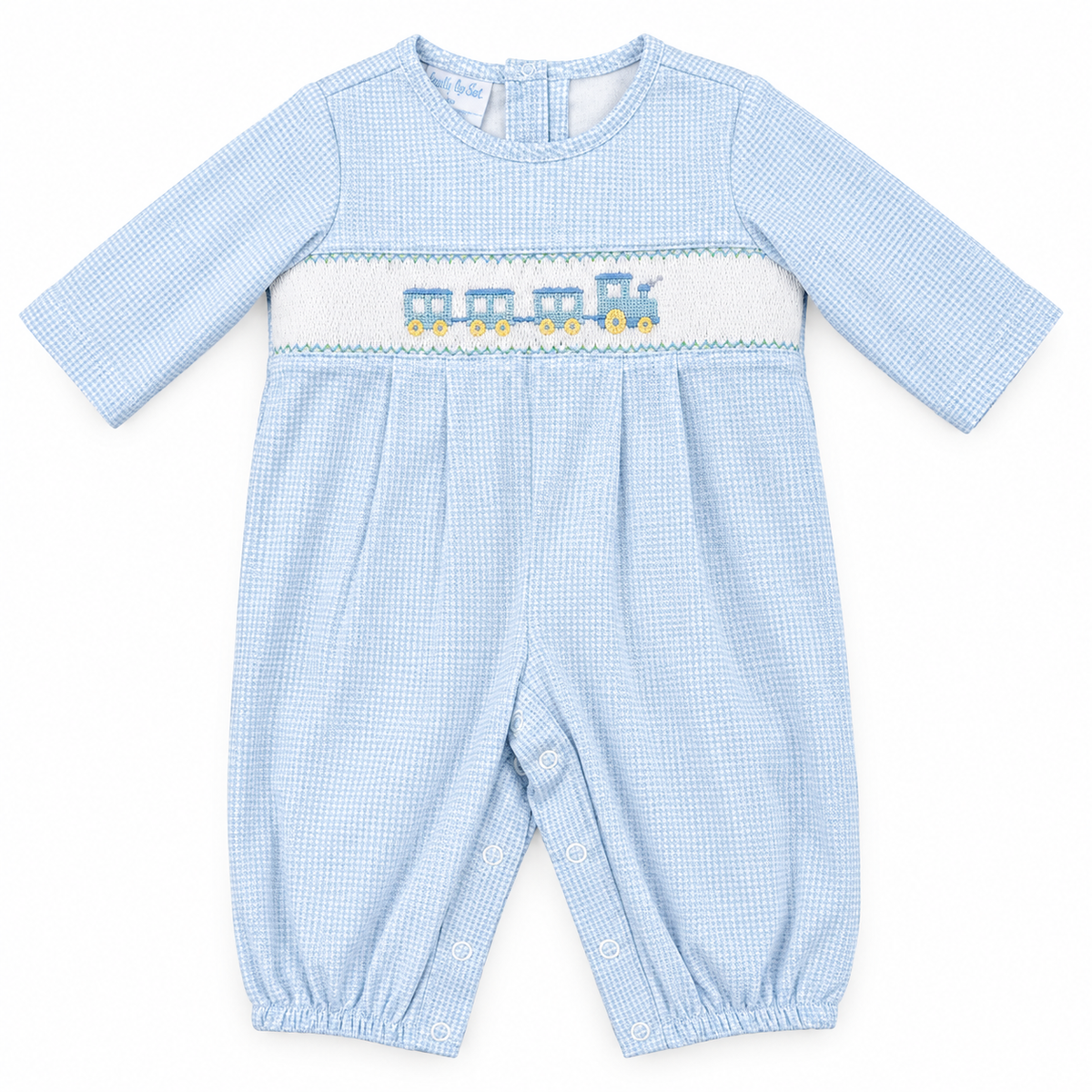 Petit Bebe Train Check Knit L/S Longall