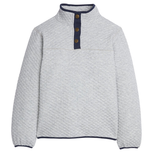 LE Classic Quilted Pullover-Grey/Navy