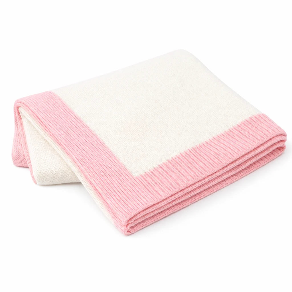 A Soft Idea Jersey Knit Blanket with Contrast Border
