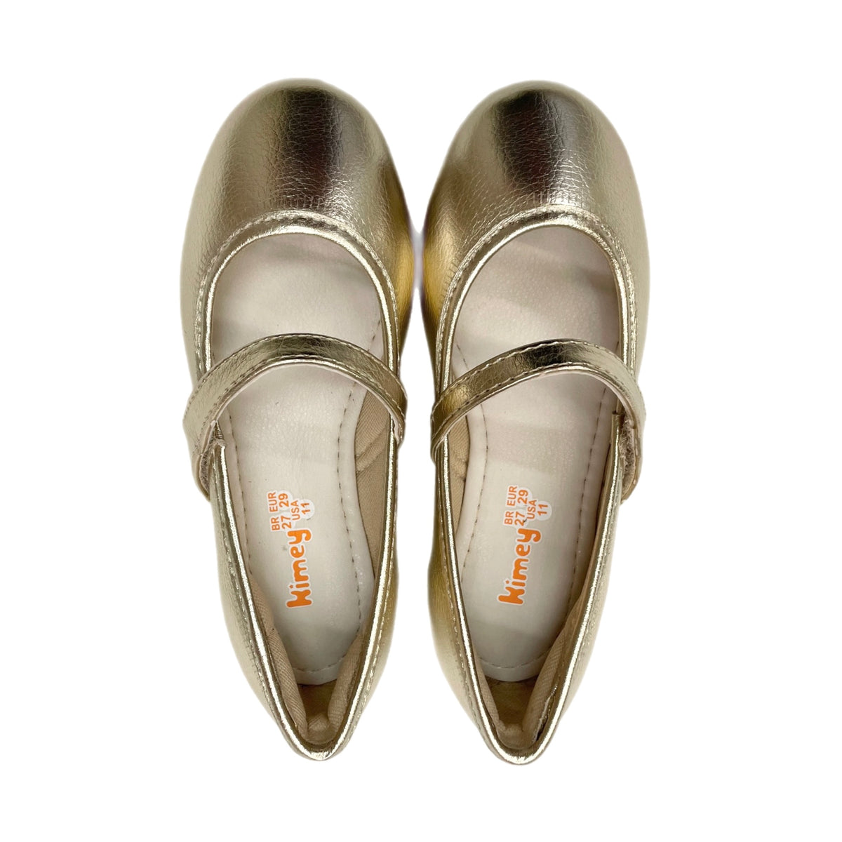 Kimey Gold Velcro Strap Ballet Flat