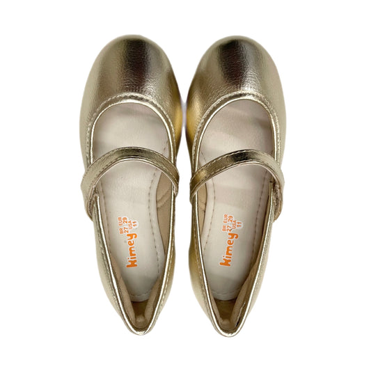 Kimey Gold Velcro Strap Ballet Flat