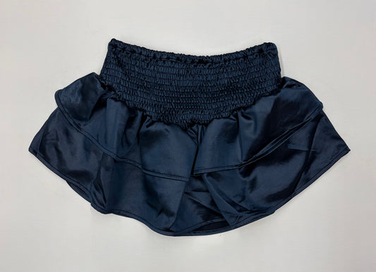 Little Olin Navy Smocked Ruffle Skirt