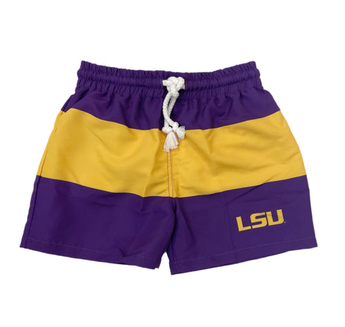 VLF LSU Tigers Gold Stripe Swim Trunk