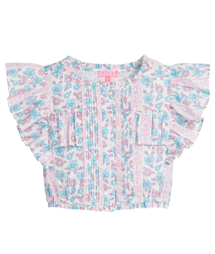 Bisby Shirred Scallop Shorts-Marguerite Floral Pink