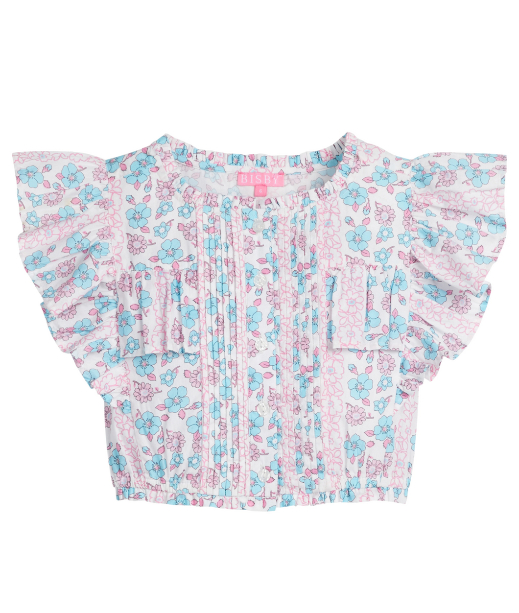 Bisby Shirred Scallop Shorts-Marguerite Floral Pink