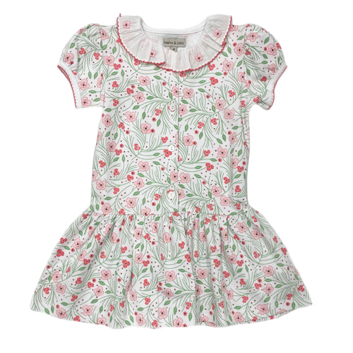 Marco & Lizzy Cherry Blossoms Drop Waist Dress