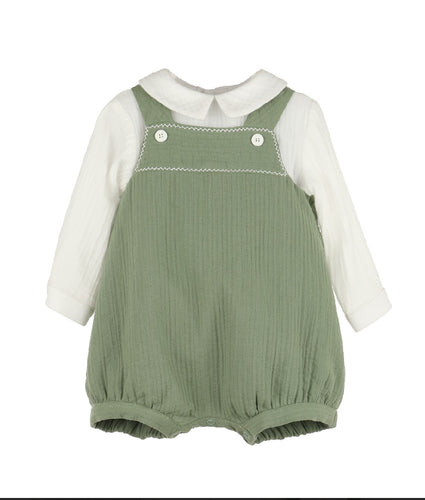 Luli & Me Sage Green Bubble w/ Shirt